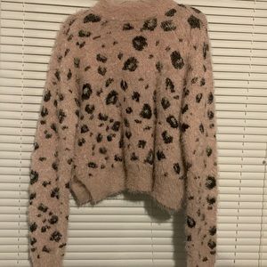 Pink cheetah pattern sweater